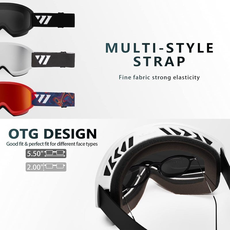 ISTON Ski Goggles - OTG Snow/Snowboard Goggles for Men, Women & Youth - 100% UV Protection W1 - Image 4